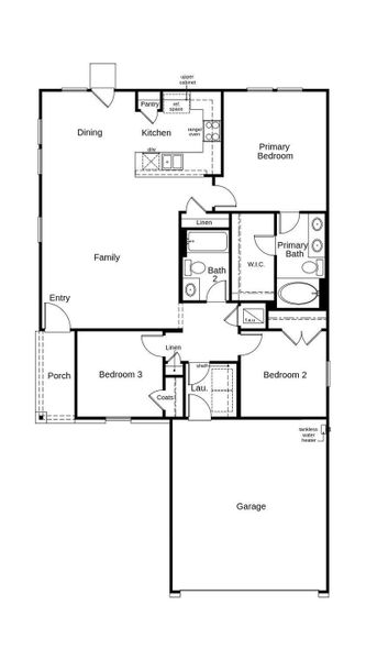 This floor plan features 3 bedrooms, 2 full baths and over 1,200 square feet of living space.