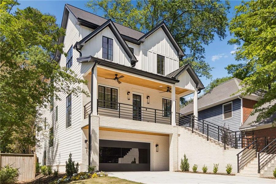 Front exterior of a new home in , Brookhaven, GA, highlighting curb appeal (Image 2). Front exterior of a new home in , Brookhaven, GA, highlighting curb appeal (Image 2).