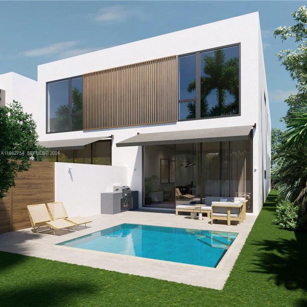 Exterior details and patio area of a home in , Miami (Image 2). Exterior details and patio area of a home in , Miami (Image 2).