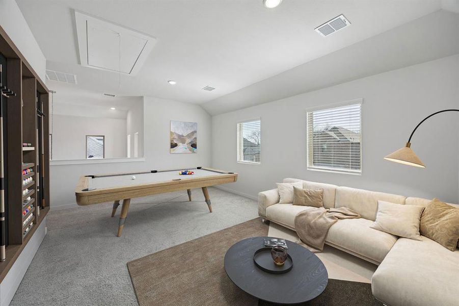 Game Room in the Oak II home plan by Trophy Signature Homes – REPRESENTATIVE PHOTO