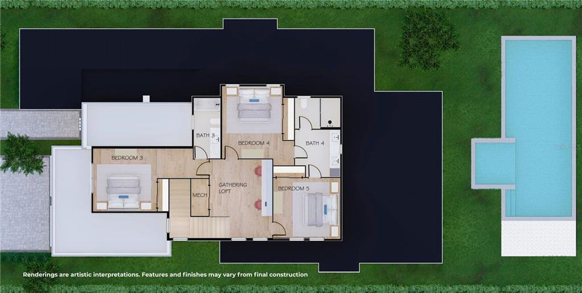 2D floor plan layout of this home in , Winter Park, FL (Image 4). 2D floor plan layout of this home in , Winter Park, FL (Image 4).