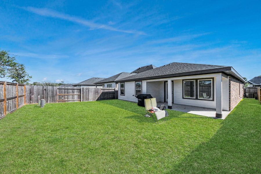 The backyard is just right! Lots of running around room!