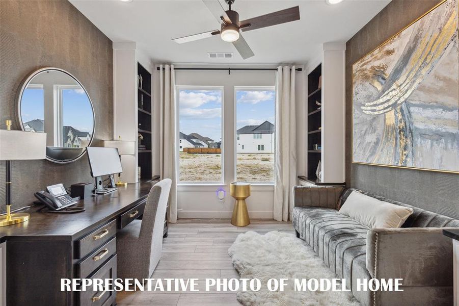 Our homes offer dreamy home offices that make working from home a pleasure!  REPRESENTATIVE PHOTO OF MODEL HOME