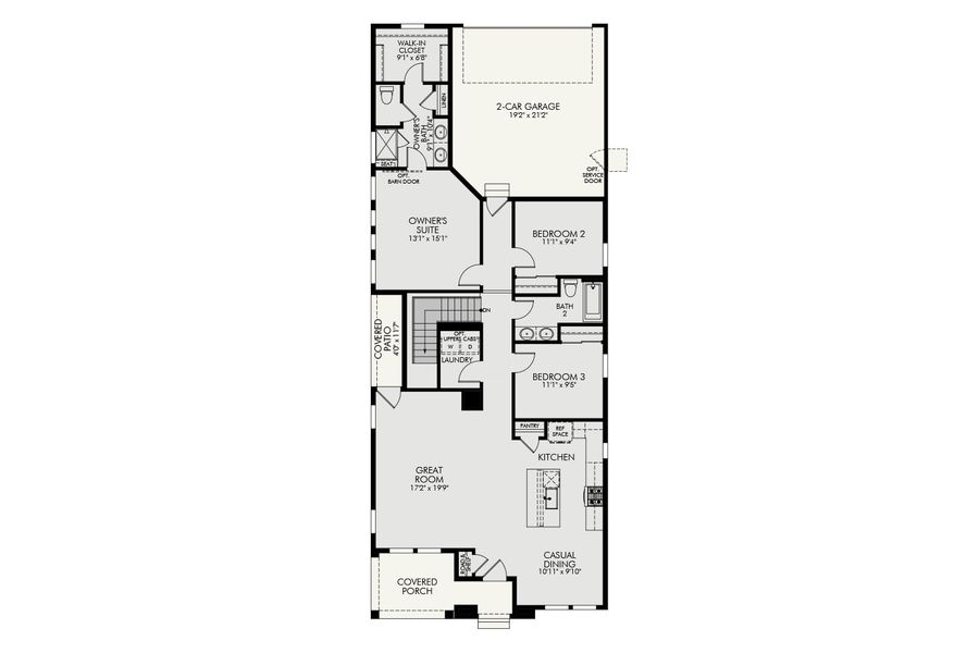 2D floor plan layout for the Carbondale by Brightland Homes in Westerly, Erie, CO (Image 4).
