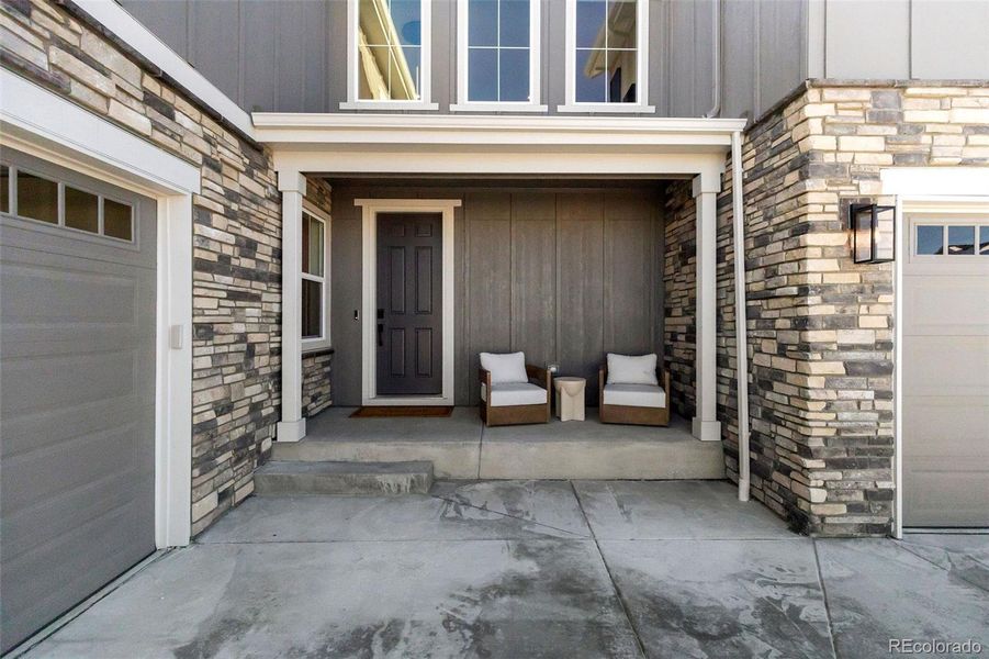 Exterior details and patio area of a home in Trails at Smoky Hill, Parker (Image 3).