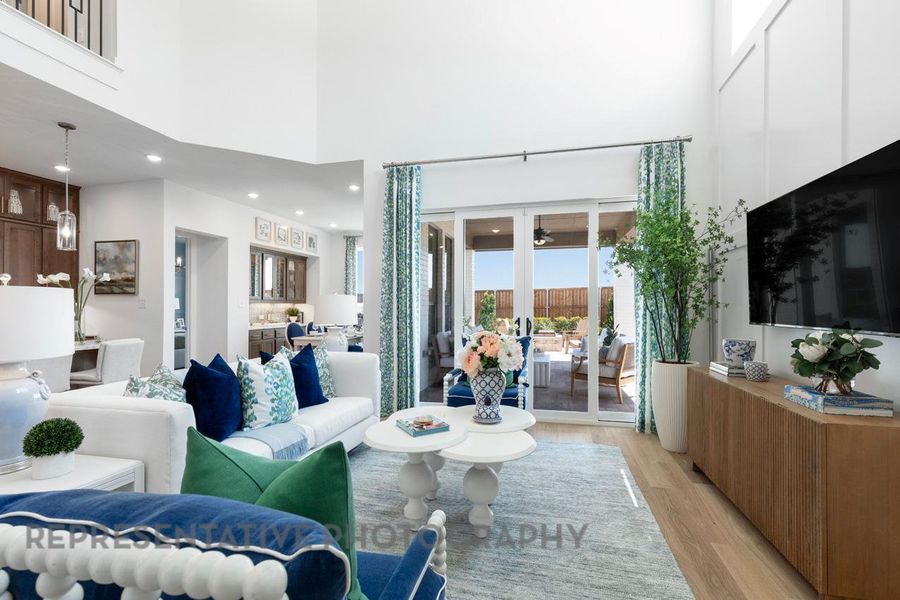 Furnished interior view inside a new home in Lariat: 50ft. lots, Liberty Hill (Image 32).