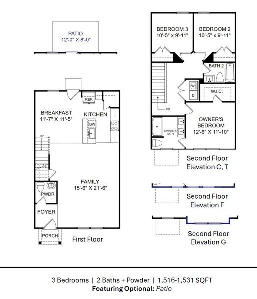 2D floor plan layout of this home in Meece, Easley, SC (Image 3).