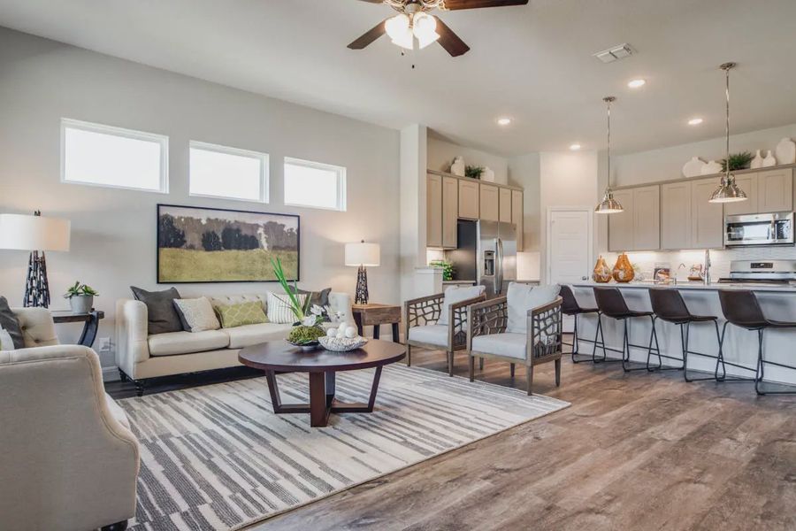 Representative furnished interior of a home built from the Carlisle by Chesmar Homes in Stillwater Ranch, Buda (Image 4).