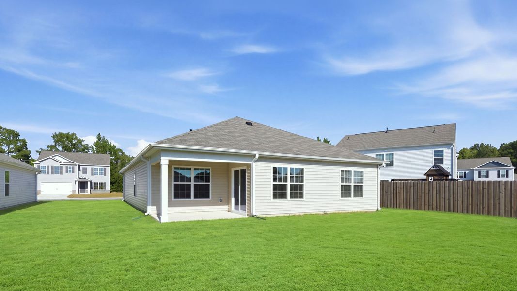 Exterior details and patio area of a home in Madeline Farm, New Bern (Image 22).