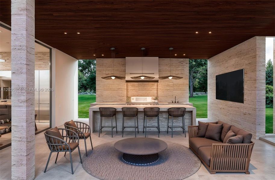 Exterior details and patio area of a home in , Pinecrest (Image 3). Exterior details and patio area of a home in , Pinecrest (Image 3).