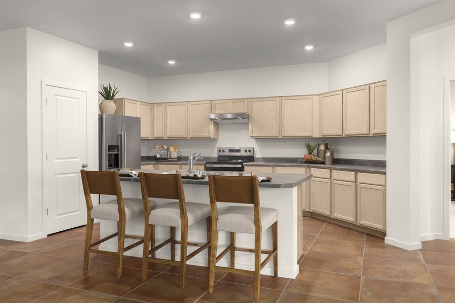 Representative furnished interior of a home built from the 2128 Modeled by KB Home in Mesquite at Teravalis, Buckeye (Image 7).