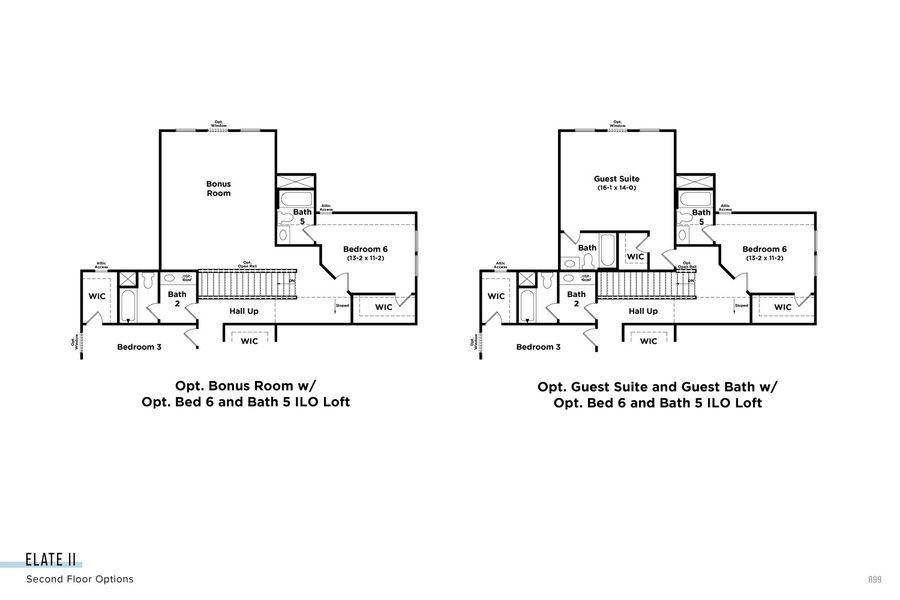 2D floor plan layout for the Elate II by DRB Homes in Northridge Park, Murfreesboro, TN (Image 6).