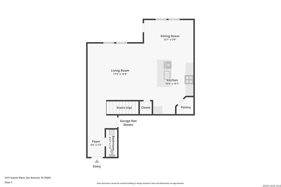 2D floor plan layout of this home in Laurel Vistas, San Antonio, TX (Image 3).
