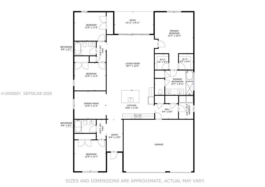 2D floor plan layout of this home in , Homestead, FL (Image 5).