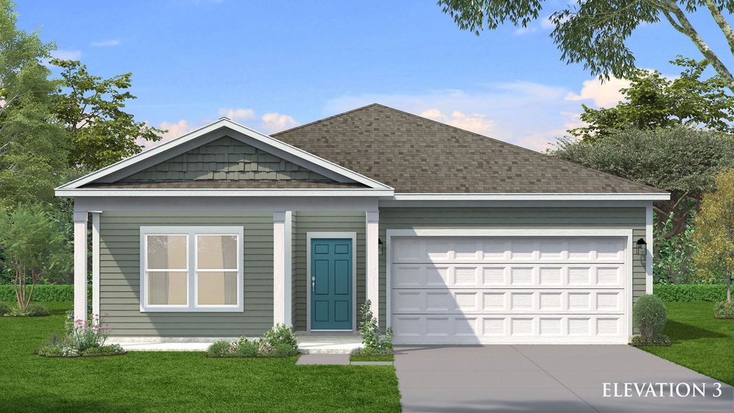 Representative exterior photo of a completed home built from the Easton III by DRB Homes in Bluffs at Sun Colony, Longs, SC (Image 21). Representative exterior photo of a completed home built from the Easton III by DRB Homes in Bluffs at Sun Colony, Longs, SC (Image 21).
