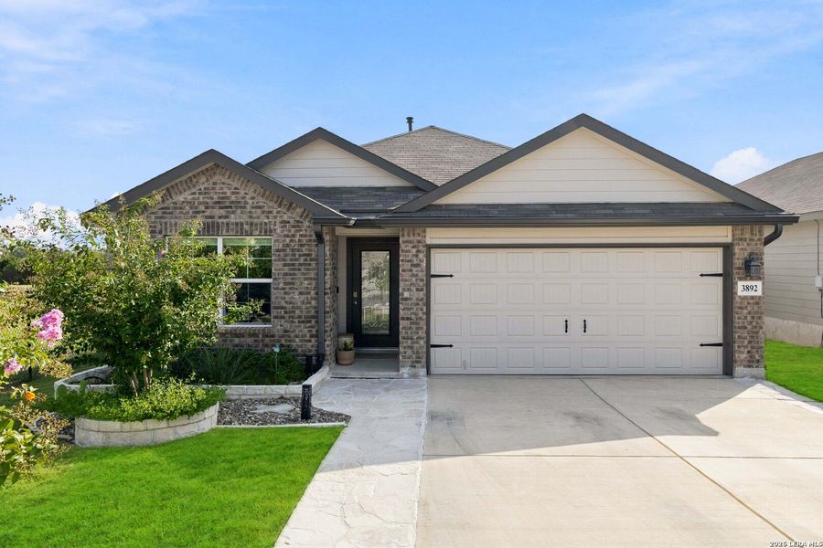 Front exterior of a new home in Copper Canyon, Bulverde, TX, highlighting curb appeal (Image 24).