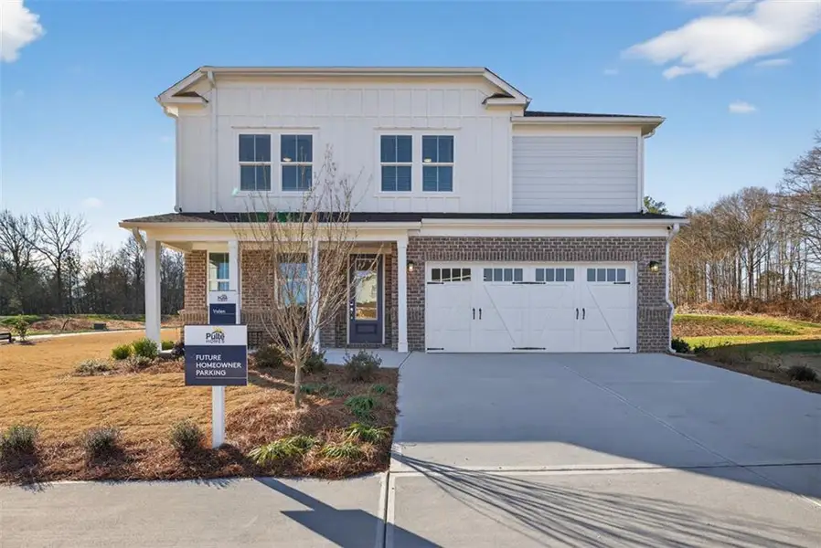 Front exterior of a new home in Linden Grove, Powder Springs, GA, highlighting curb appeal (Image 26).