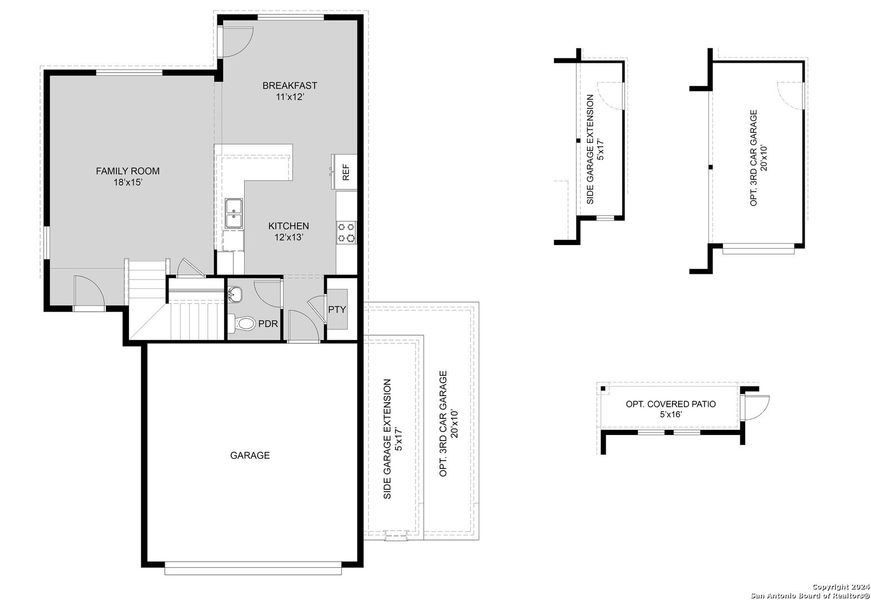 2D floor plan layout of this home in Timber Creek, San Antonio, TX (Image 3).