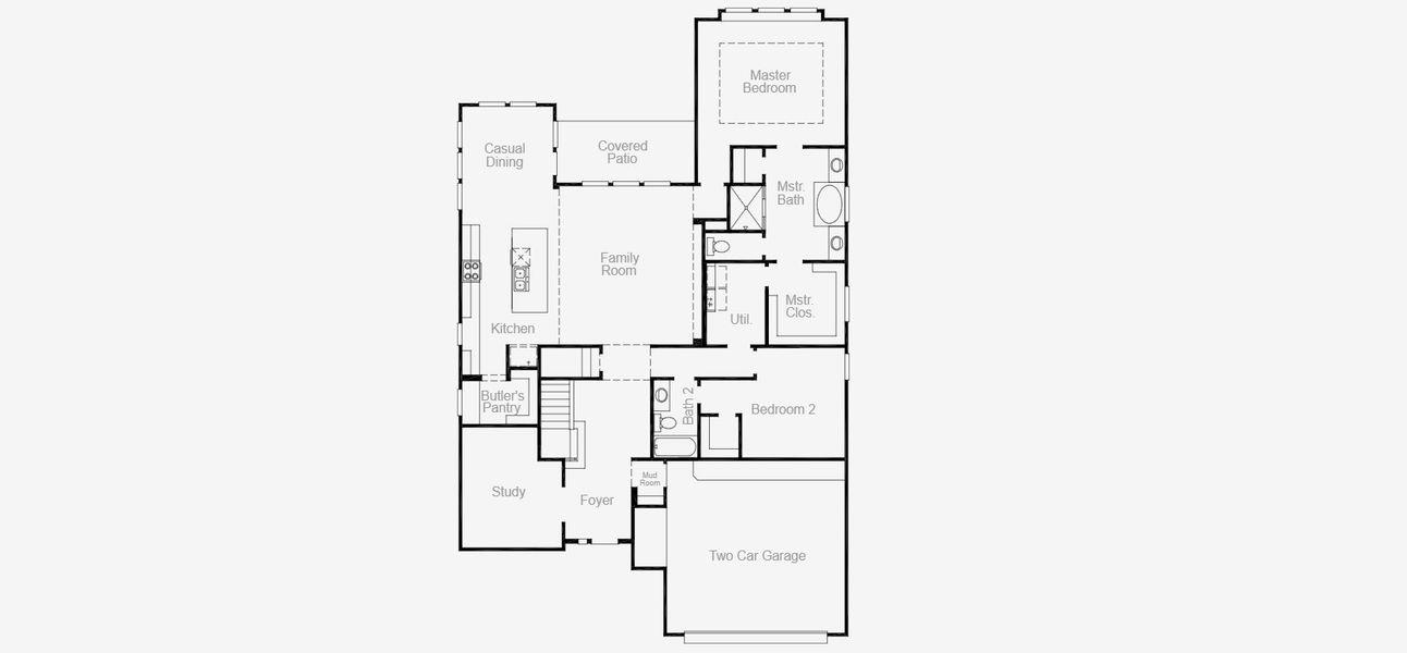 2D floor plan layout for the Brookshire by Coventry Homes in 6 Creeks, Kyle, TX (Image 3).