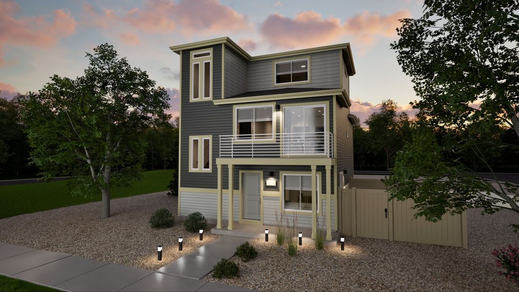 Front exterior of a new home in Muegge Farms, Bennett, CO, highlighting curb appeal (Image 1). Front exterior of a new home in Muegge Farms, Bennett, CO, highlighting curb appeal (Image 1).