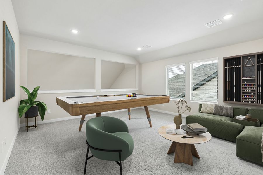 Game Room in the Winters home plan by Trophy Signature Homes – REPRESENTATIVE PHOTO