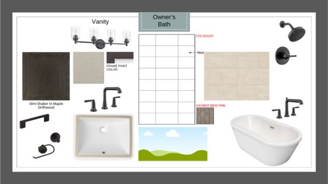 Sample of building materials used in homes in Rio Vista at Kelly Ranch, Aledo (Image 27).