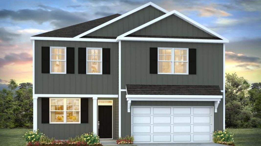 Representative exterior photo of a completed home built from the PENWELL by D.R. Horton in Carolina Groves, Moncks Corner, SC (Image 17).