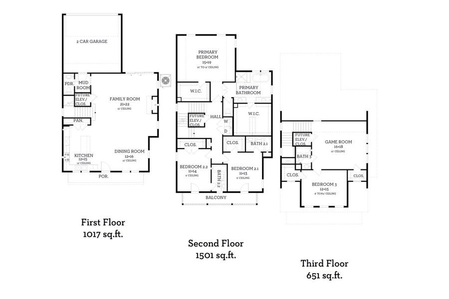 2D floor plan layout of this home in Eastwood Green, Houston, TX (Image 2). 2D floor plan layout of this home in Eastwood Green, Houston, TX (Image 2).