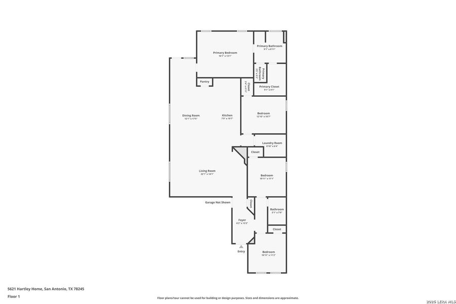 2D floor plan layout of this home in Stonehill, San Antonio, TX (Image 3).