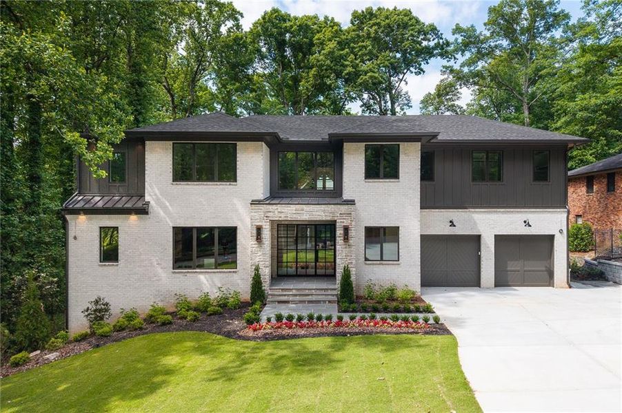 Front exterior of a new home in , Atlanta, GA, highlighting curb appeal (Image 1). Front exterior of a new home in , Atlanta, GA, highlighting curb appeal (Image 1).