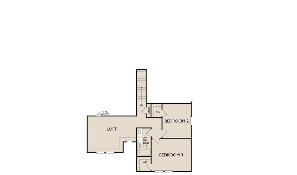 2D floor plan layout for the Carson by Ashton Woods in Wildflower Ranch, Justin, TX (Image 6).
