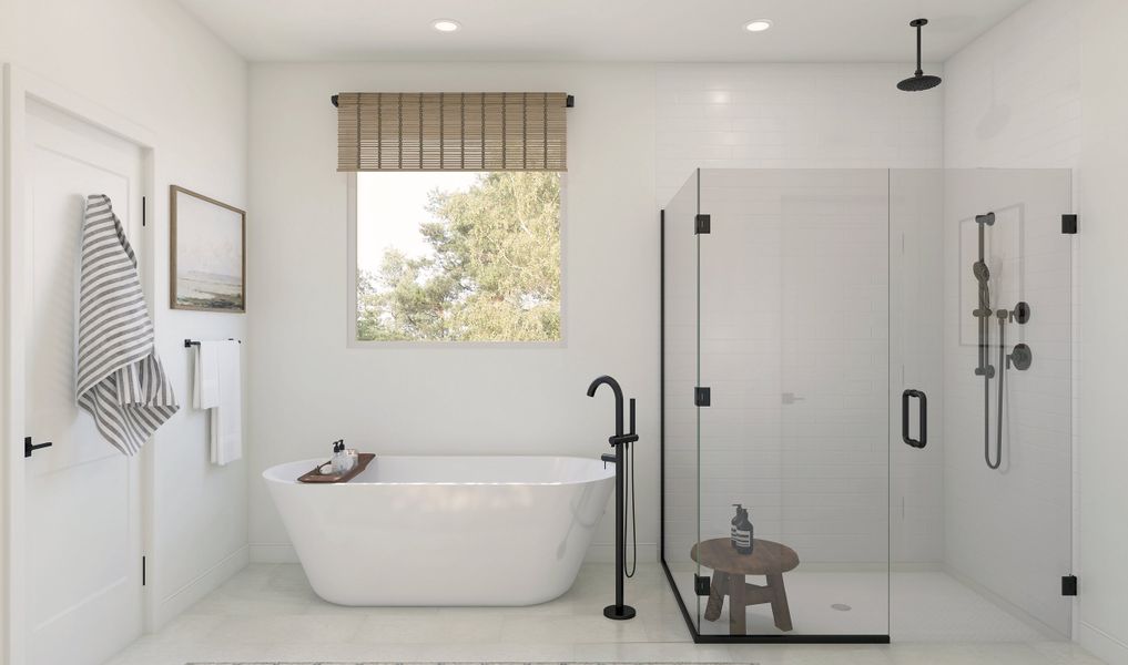 Primary bath with freestanding tub