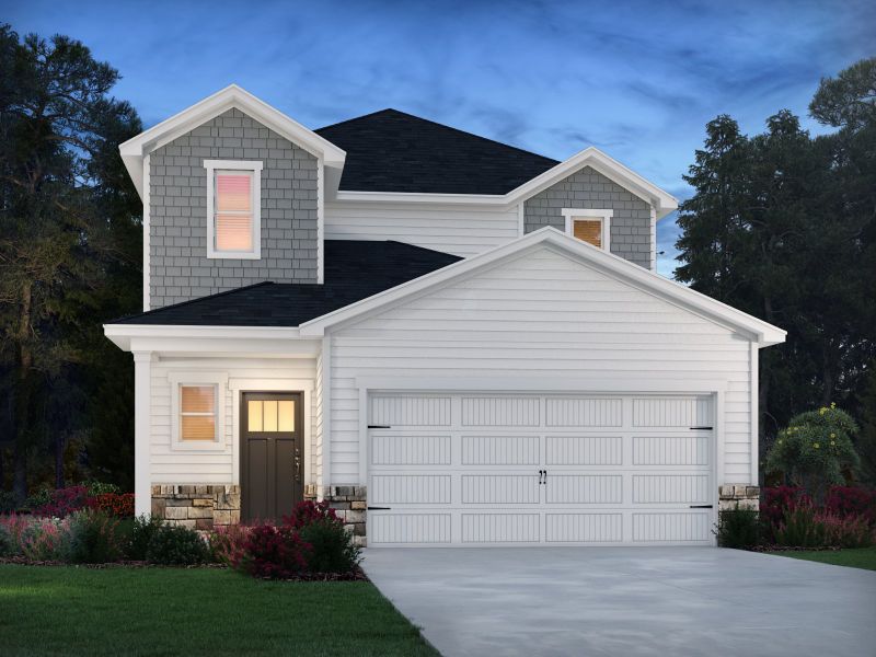 Representative exterior photo of a completed home built from the Sydney by Meritage Homes in Avalon - Reserve Series, Conyers, GA (Image 13).