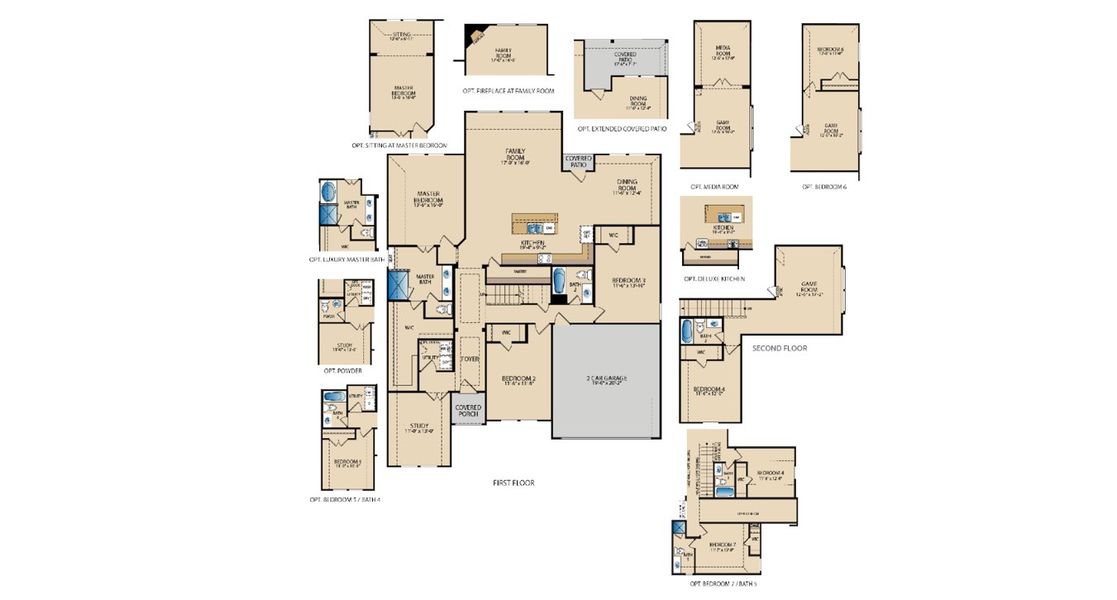 2D floor plan layout for the Parker by Pacesetter Homes in Timberbrook, Justin, TX (Image 5). 2D floor plan layout for the Parker by Pacesetter Homes in Timberbrook, Justin, TX (Image 5).