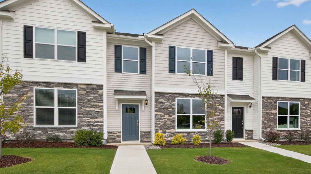 Representative exterior photo of a completed home built from the Blake by D.R. Horton in The Townes at Anderson Farm, Wendell, NC (Image 21).