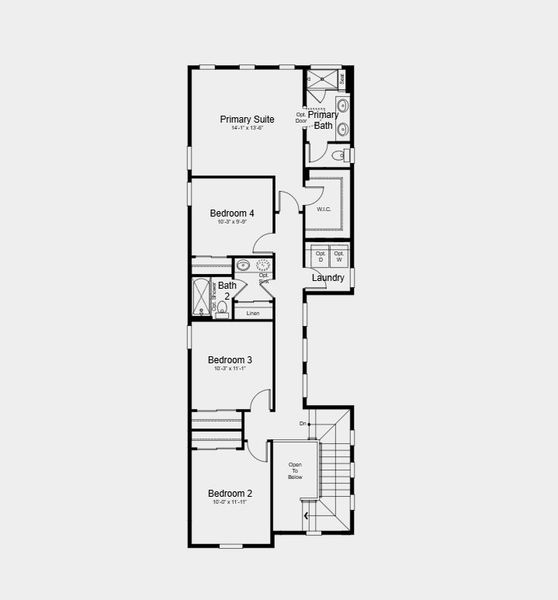 2D floor plan layout for the Stella by Taylor Morrison in Parterre Horizon Collection, Thornton, CO (Image 4).