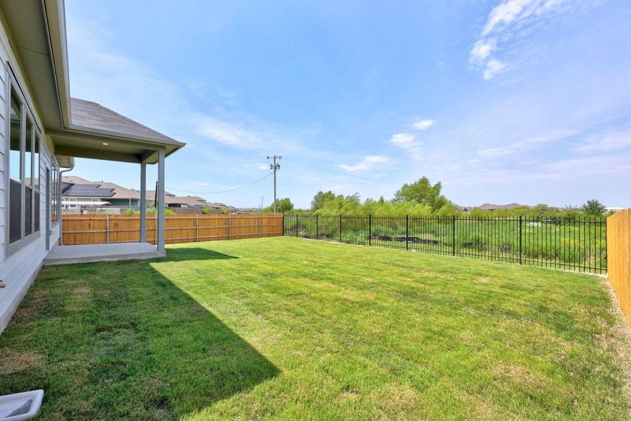 Exterior details and patio area of a home in Prairie Winds, Hutto (Image 26). Exterior details and patio area of a home in Prairie Winds, Hutto (Image 26).