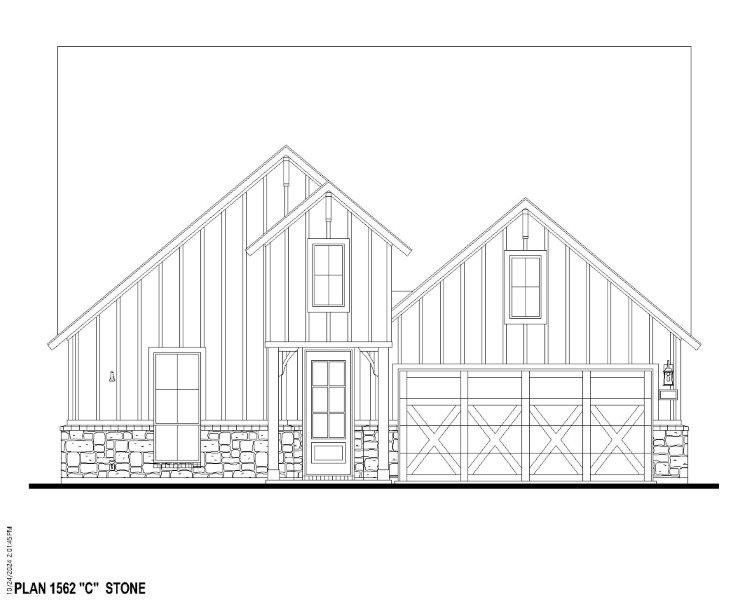 Plan 1562 Elevation B w/ Stone