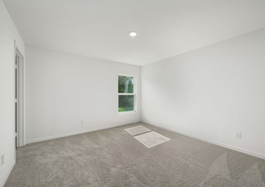 The master bedroom includes a master bathroom and walk-in closet