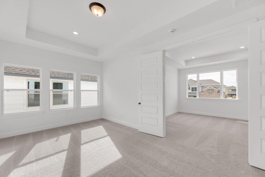 Spacious, unfurnished interior of a new home in Santa Rita Ranch - 60', Liberty Hill (Image 24). Spacious, unfurnished interior of a new home in Santa Rita Ranch - 60', Liberty Hill (Image 24).