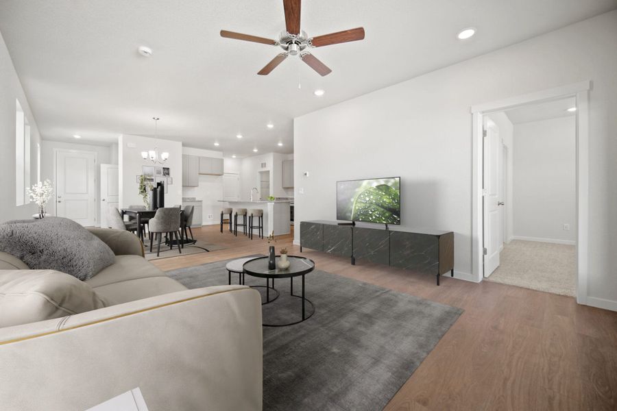 Representative furnished interior of a home built from the Manitou by View Homes in Aspen Meadows – Townhomes, Colorado Springs (Image 20). Representative furnished interior of a home built from the Manitou by View Homes in Aspen Meadows – Townhomes, Colorado Springs (Image 20).