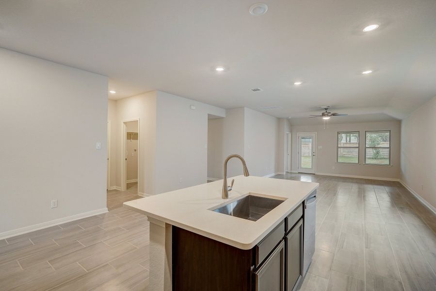 Kitchen in the Oleander floorplan at a Meritage Homes community.