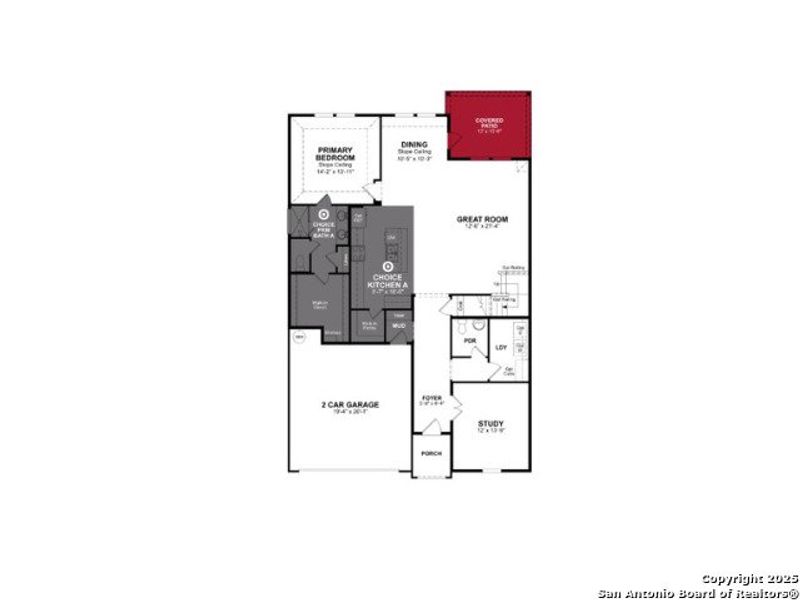 2D floor plan layout of this home in Parklands Estates, Marion, TX (Image 2).