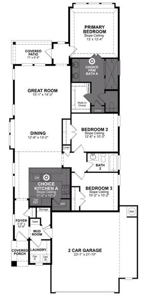2D floor plan layout for the Bristol by Beazer Homes in Arabella on the Prairie: Signature Collection, Richmond, TX (Image 3).