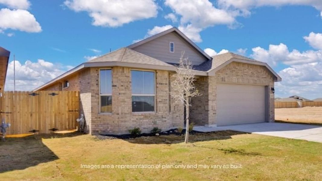 Representative exterior photo of a completed home built from the Blanco by D.R. Horton in Homestead at Parks Bell Ranch, Odessa, TX (Image 17).