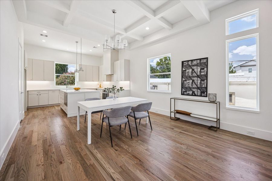 Large dining area for hosting and more.