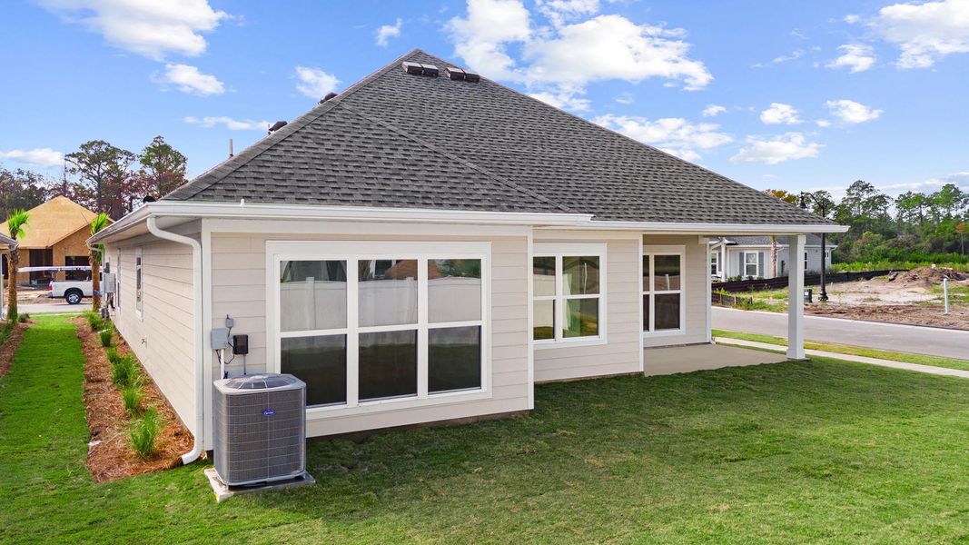Exterior details and patio area of a home in Breakfast Point East Phase II, Panama City Beach (Image 4). Exterior details and patio area of a home in Breakfast Point East Phase II, Panama City Beach (Image 4).