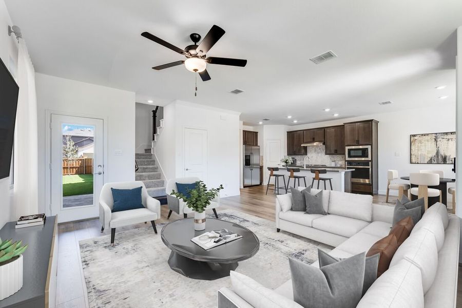 Representative furnished interior of a home built from the Carmichael by Taylor Morrison in North Sky Celina, Celina (Image 6). Representative furnished interior of a home built from the Carmichael by Taylor Morrison in North Sky Celina, Celina (Image 6).