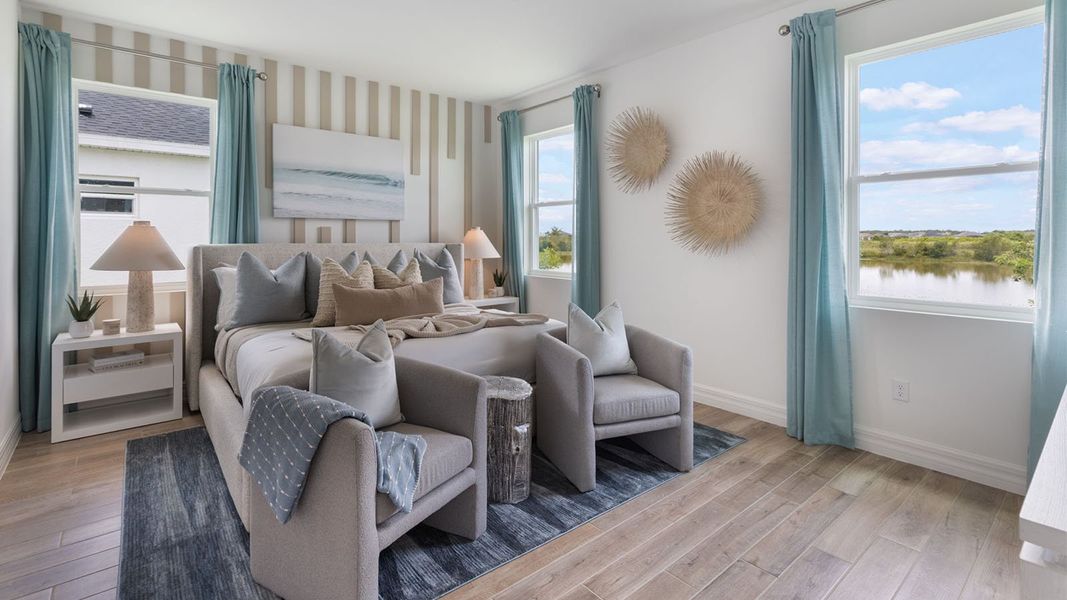Representative furnished interior of a home built from the DENHAM by D.R. Horton in Lakes of Mount Dora, Mount Dora (Image 23).