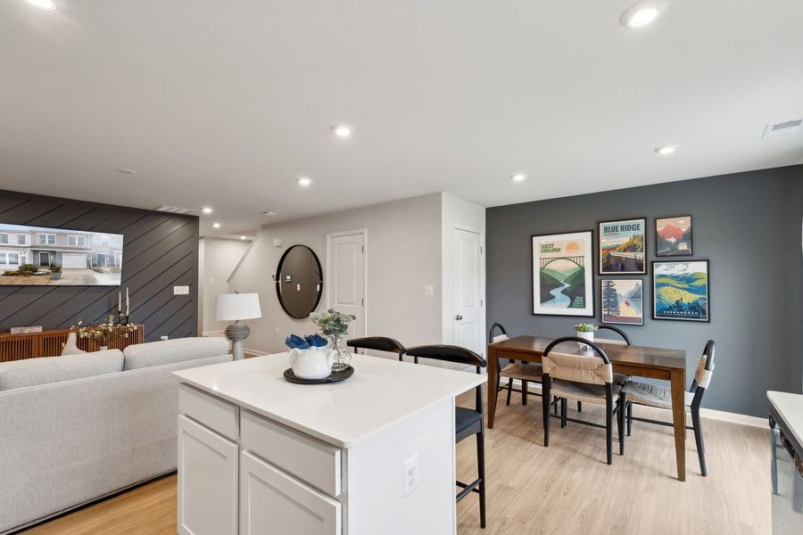 Representative furnished interior of a home built from the The Rutledge by Stanley Martin Homes in Essence at Trinity Townhomes, Columbia (Image 44).